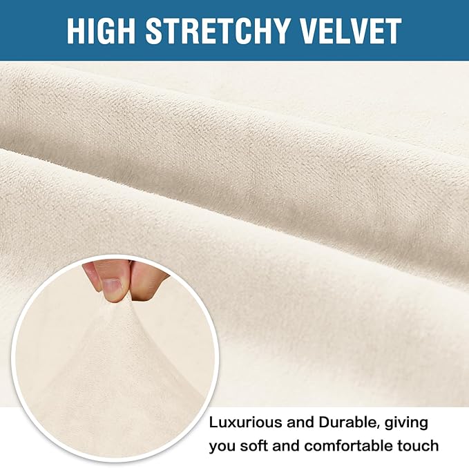 H.VERSAILTEX Stretch Velvet Sofa Covers Large Couch Covers Furniture Protector - Image 3