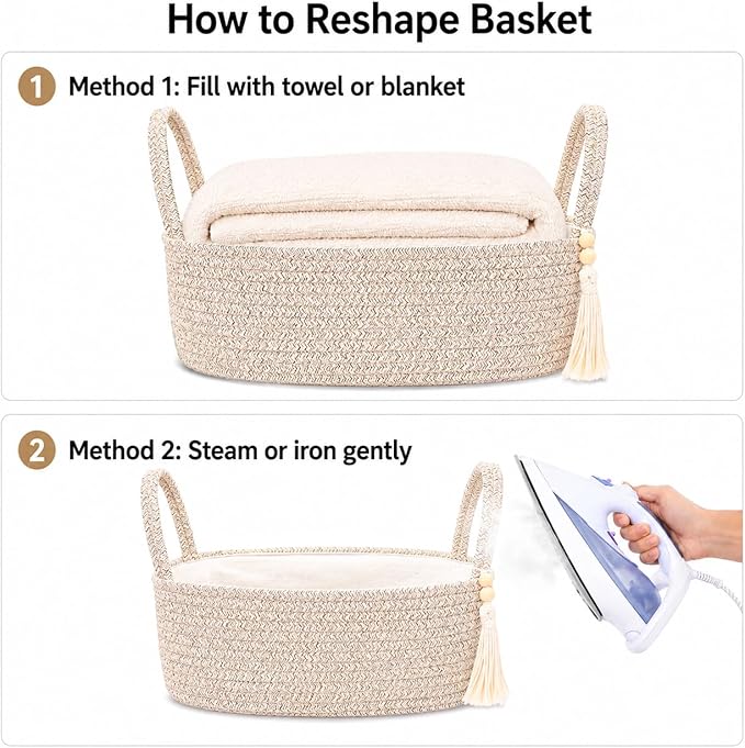 ABenkle Small Storage Basket, Jute Rope Woven Toilet Paper Tray Organizer - Image 8