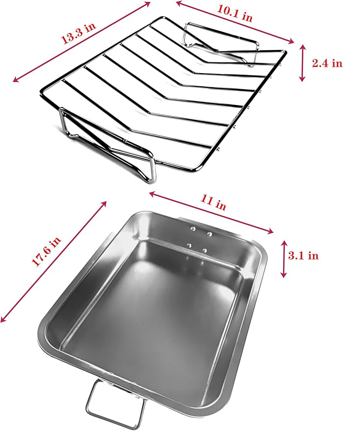 16" Premium Stainless Steel Roaster Pan Set