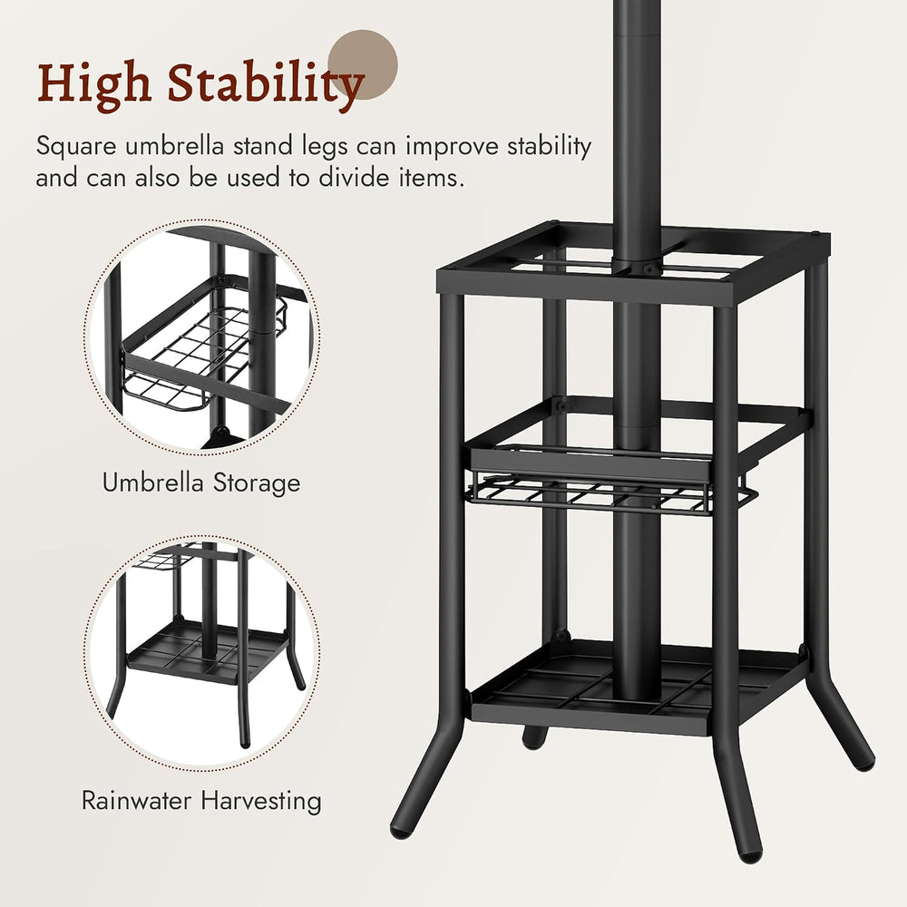 FAVOOSTY Coat Rack Freestanding,Coat Rack Stand with Umbrella Holder,Metal Co...