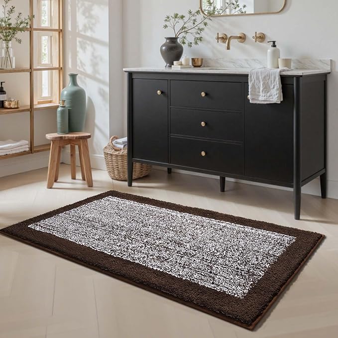 48x24 Long Bathroom Rugs Washable Non Slip, Soft Absorbent Quick Dry Mats - Image 3