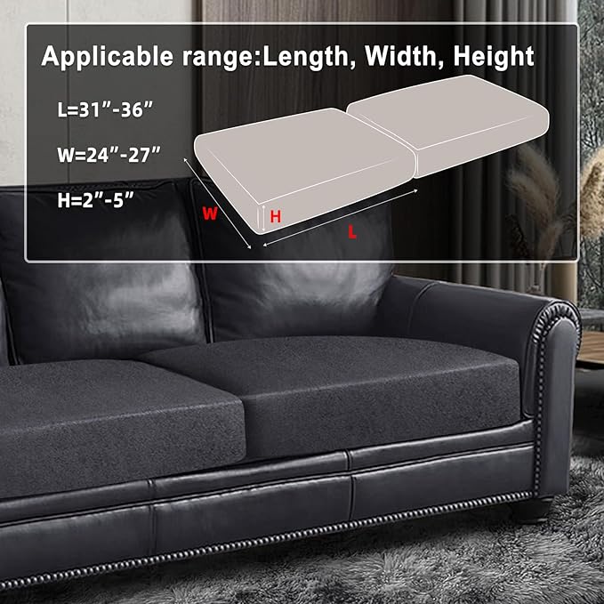Leather Look Couch Cushion Covers Sofa Seat Slipcovers Sets Couches Furniture - Image 3