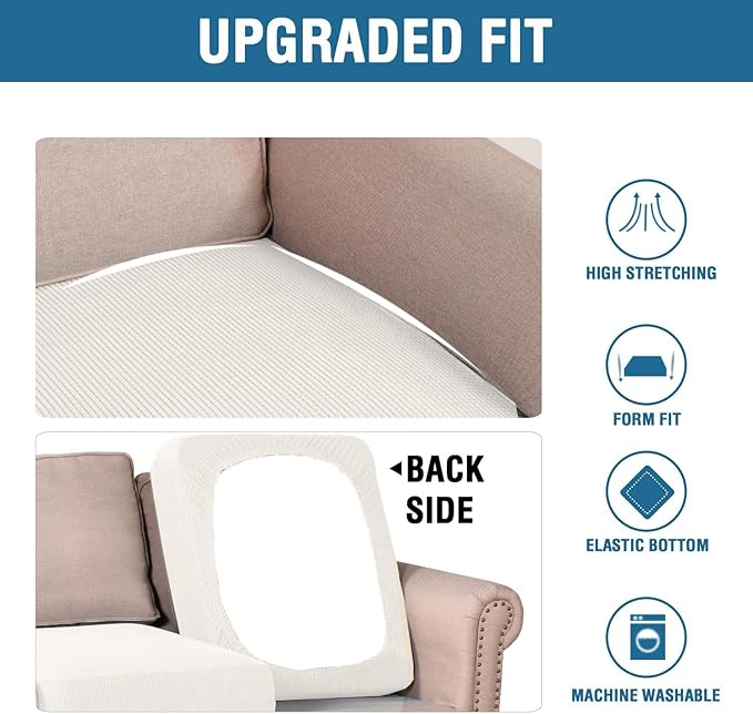 H.VERSAILTEX Super Stretch Individual Seat Cushion Covers Sofa Covers Couch - Image 6