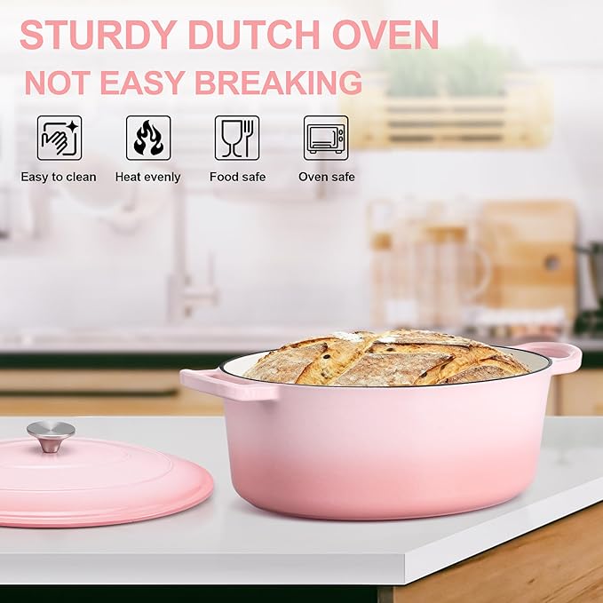 E-far 7QT Oval Dutch Oven Pot