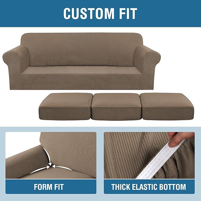 H.VERSAILTEX 4 Piece Stretch Sofa Covers - Image 4