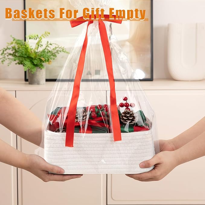 OIAHOMY 4 Pack Storage Baskets for Organizing, Small Bins for Shelves, Cute - Image 5