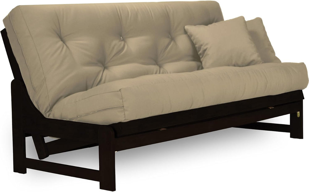 Nirvana Futons Arden Dark Espresso (Near Black) Futon Set Queen Size - Armles...
