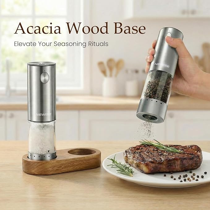 Electric Salt and Pepper Grinder Set