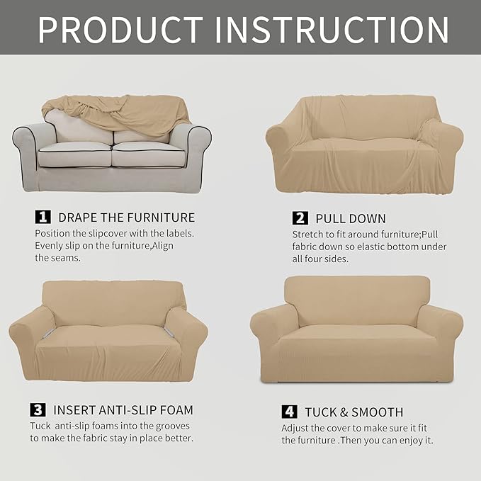 Easy-Going Stretch Sofa Slipcover 1-Piece Sofa Cover Furniture Protector Couch - Image 8