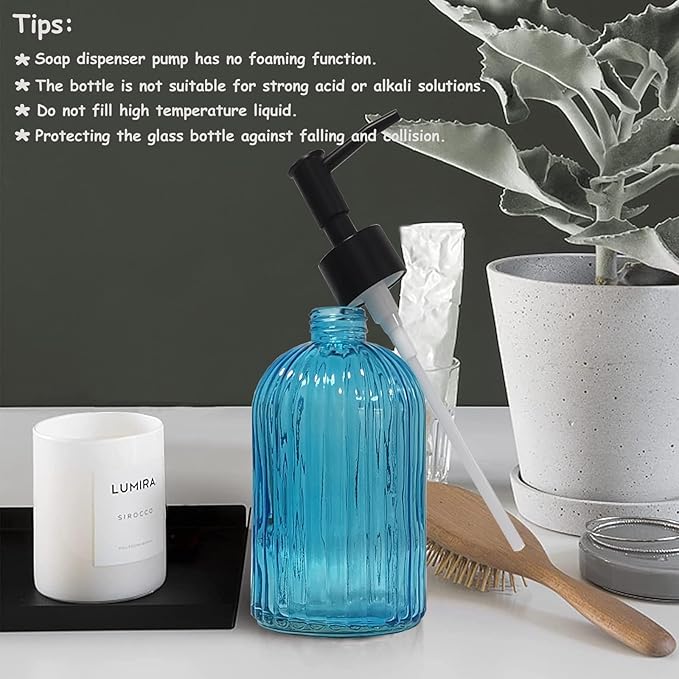 YYTSGG Blue Glass Soap Dispenser Set - Image 6