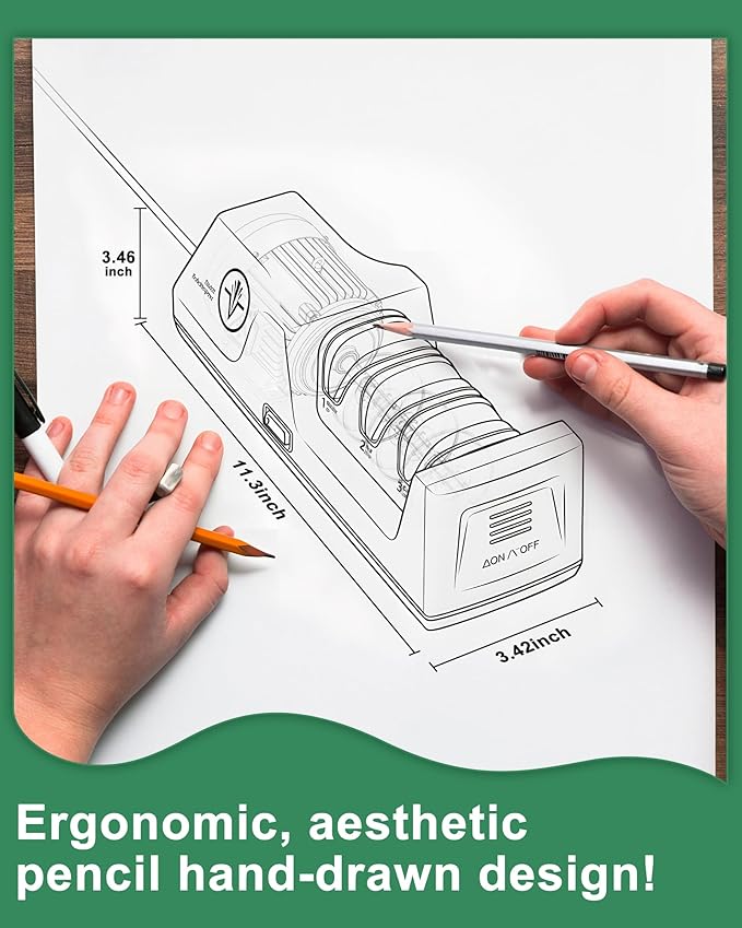 Electric Knife Sharpener with Replaceable Sharpening Head Easy to Change