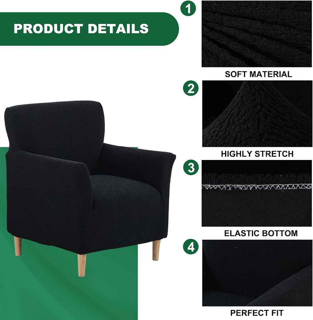 Stretch Chair Covers Armchair Slipcovers for Living Room,Black