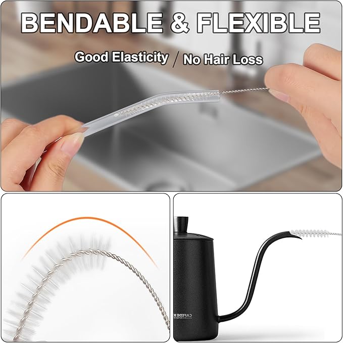 Ixiaoyoo Straw Cleaner Brush Set, 12-Piece 11.8 Inch Long Botthle Cleaning Brush - Image 4