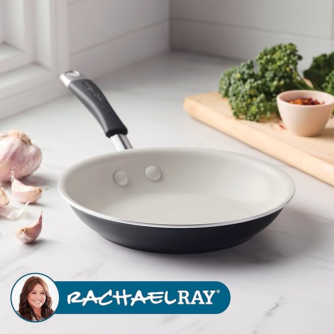 Rachael Ray Cucina Ceramic Nonstick Frying Pan/Skillet, 8.5 Inch Non Stick Open - Image 7