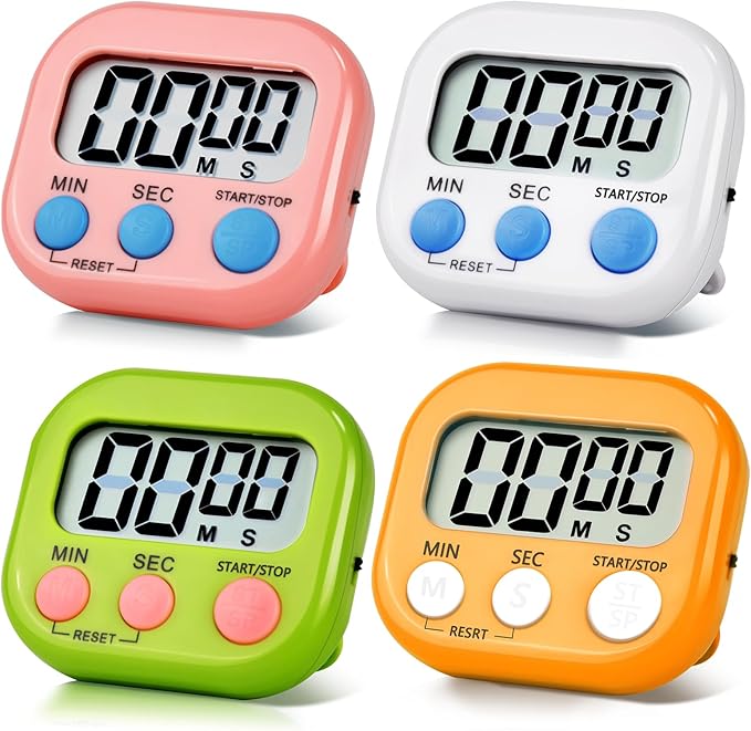 4 Pack Digital Kitchen Timer Magnetic Digital Timer by Unknown