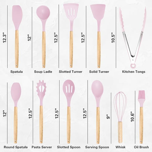 19 PCS Kitchen Cooking Utensils Set, 11 Pieces Silicone Cooking Utensils Set 6 - Image 2