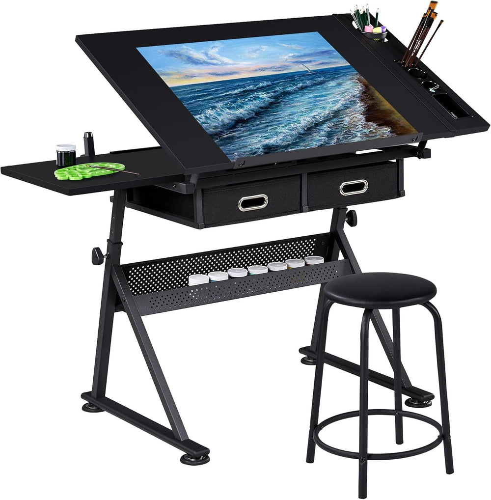 Topeakmart Drafting Table for Artists, Height Adjustable Drawing Draft Desk, ...