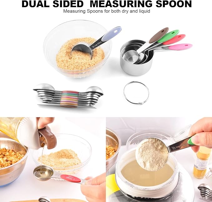 EDELIN Measuring Cups and Magnetic Measuring Spoons Set, Stainless Steel 5 Cups - Image 8