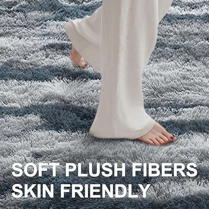 6x9 Ft Large Shag Rugs for Living Room Decor, Tie-Dyed Ultra Soft Fluffy Furry - Image 4