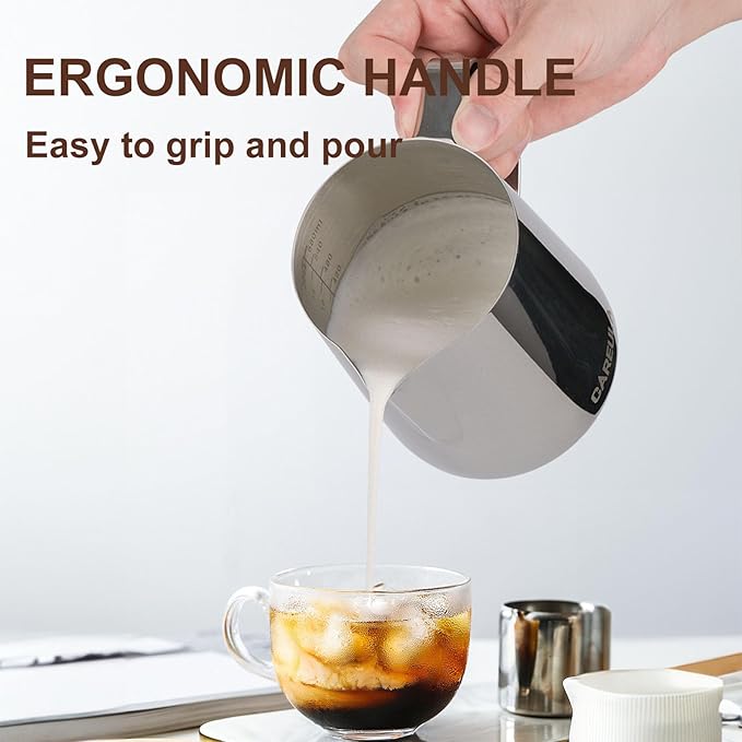 Milk Frothing Pitcher, 20oz Stainless Steel Milk Frother Cup Steaming Pitcher - Image 5