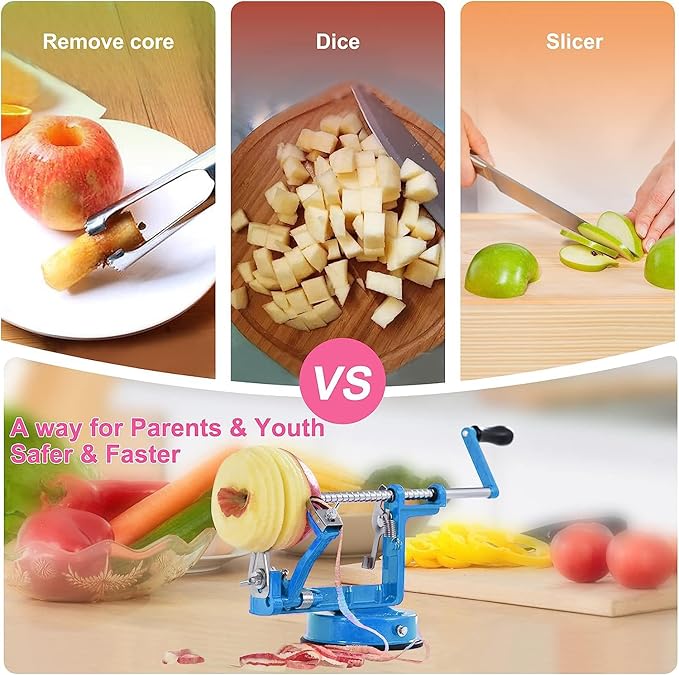 Apple Peeler, Slicer Corer Potato Peelers 3 In 1, Stainless Steel Heavy Duty - Image 4