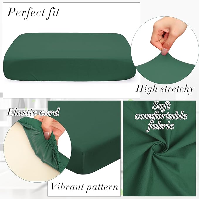 Newwiee Set of 4 Stretch Patio Cushion Covers Sofa Couch Seat Chair Slipcovers - Image 3