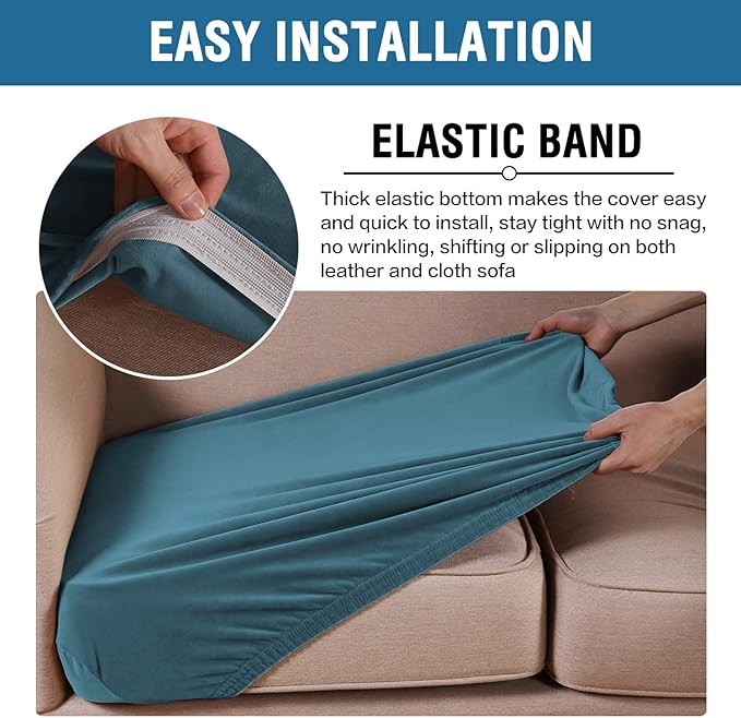 H.VERSAILTEX Velvet Stretch Couch Cushion Cover Plush Cushion Slipcover - Image 4