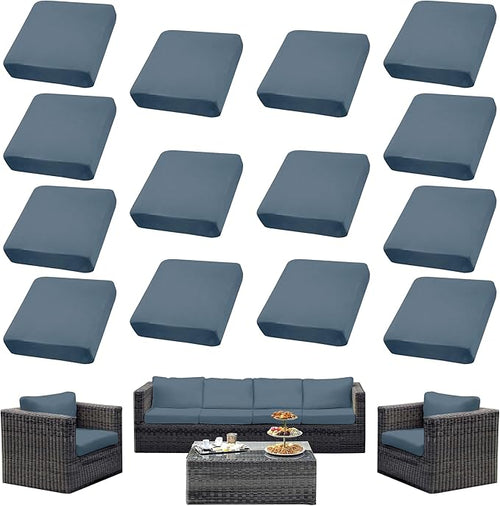 14Pcs Outdoor Cushion Covers, Patio Cushion Covers, Stretch Elastic Slipcovers by dreahoteztil