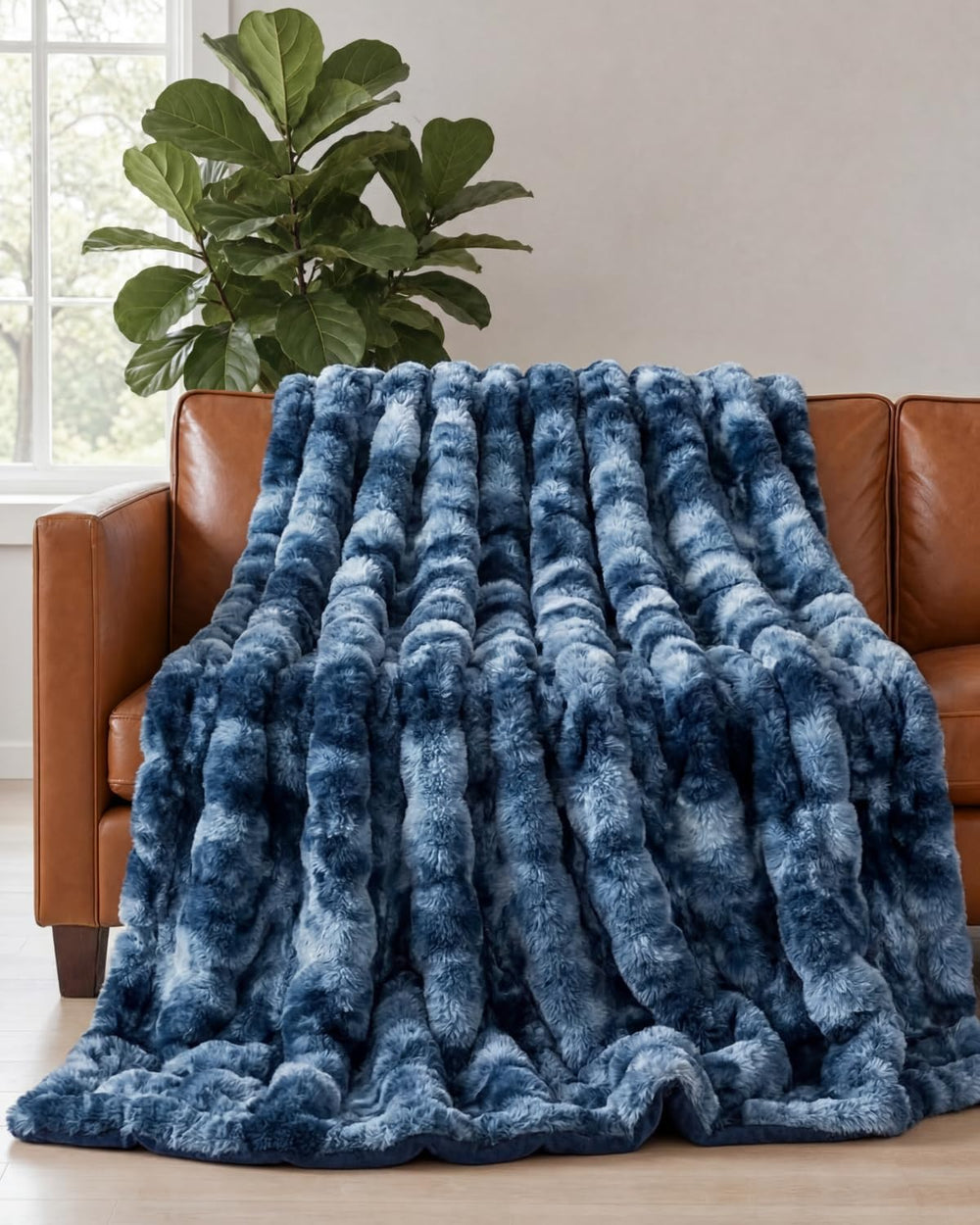 Faux Fur Throw Blanket - Throw Size Bubble Blanket - 50" x 60", Mar...