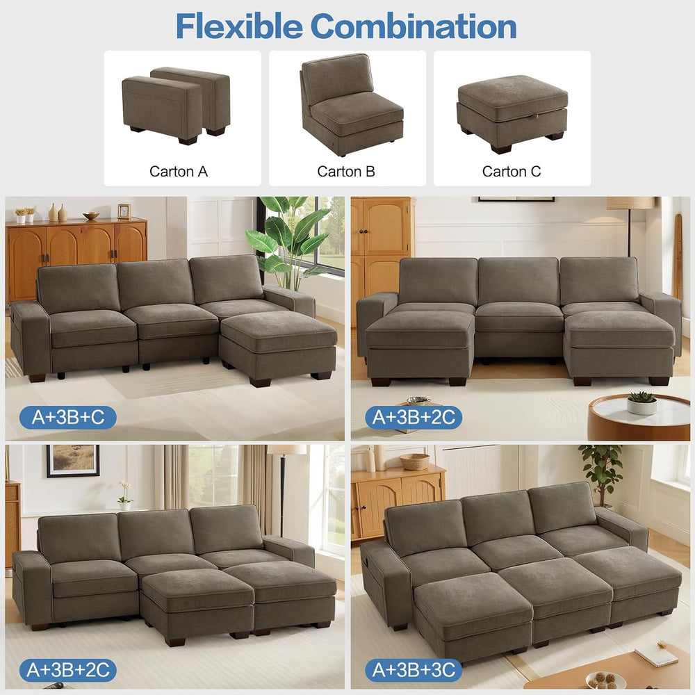 TEKAMON 27.5" Storage Ottoman, Square Footrest with Sponge Padded Seat, ...