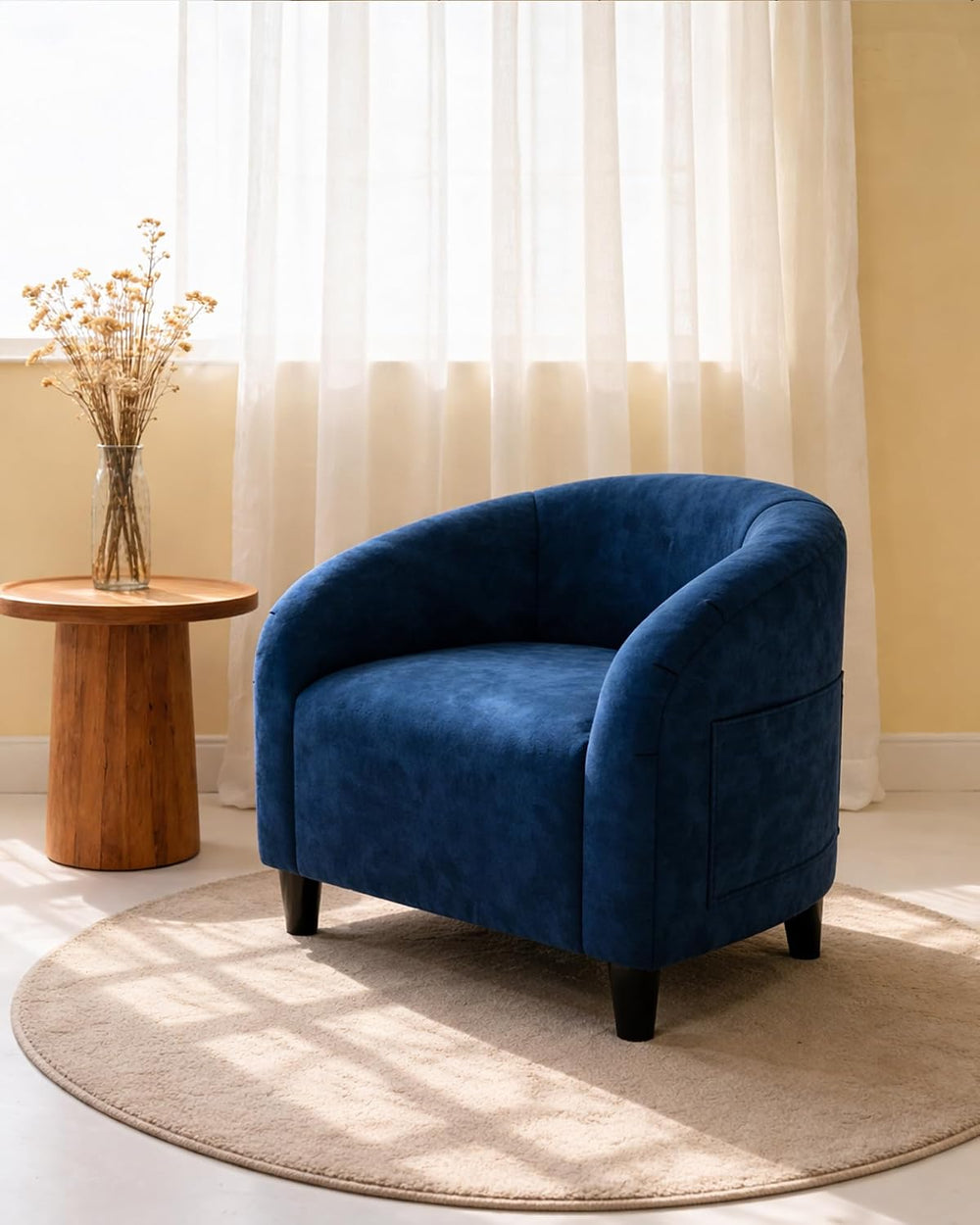 GarveeHome Accent Chair for Living Room Barrel Club Chair with Soft Padded Se...