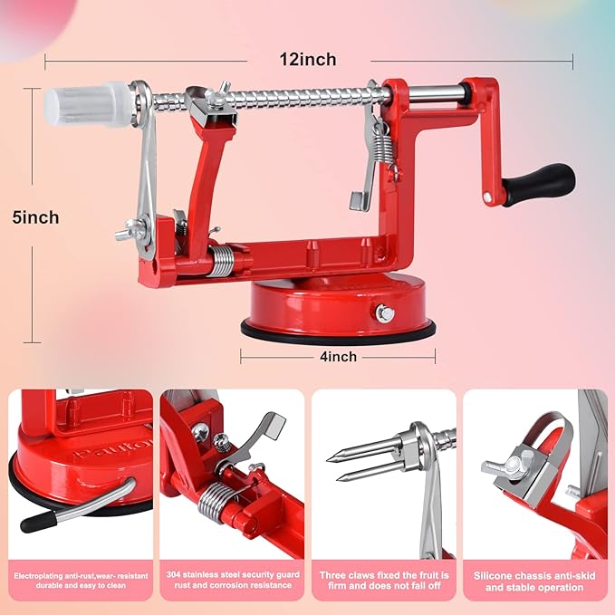 Apple Peeler, Slicer Corer Potato Peelers 3 In 1, Stainless Steel Heavy Duty - Image 2