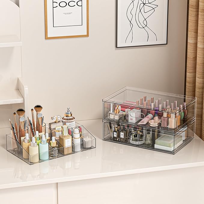 Clear Stackable Makeup Organizer - Image 5