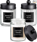 SheeChung 3-Pack Black Glass Apothecary Jars by SheeChung
