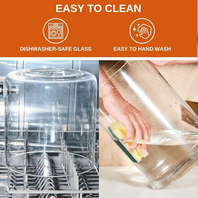 Glass Beverage Dispenser with Bamboo Stand and Lid, Iced 2.1 Gallon Drink - Image 4