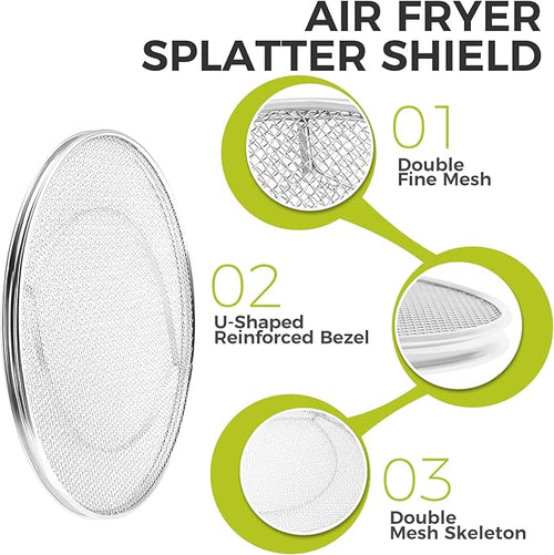 2 Pack Splatter Shield, Stainless Steel Splash Guard, Detachable Reusable - Image 2