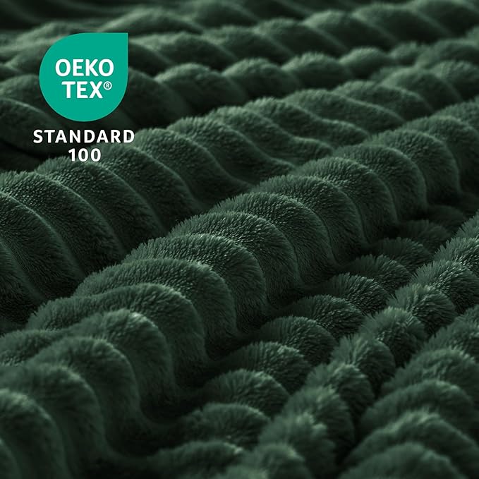 BEDELITE Fleece Blanket Twin Size – 3D Ribbed Jacquard Soft and Warm Decorative - Image 3