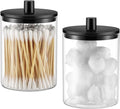TIPGO Glass Qtip Holder Dispenser - 10 oz Clear Canister Apothecary Jar by TIPGO