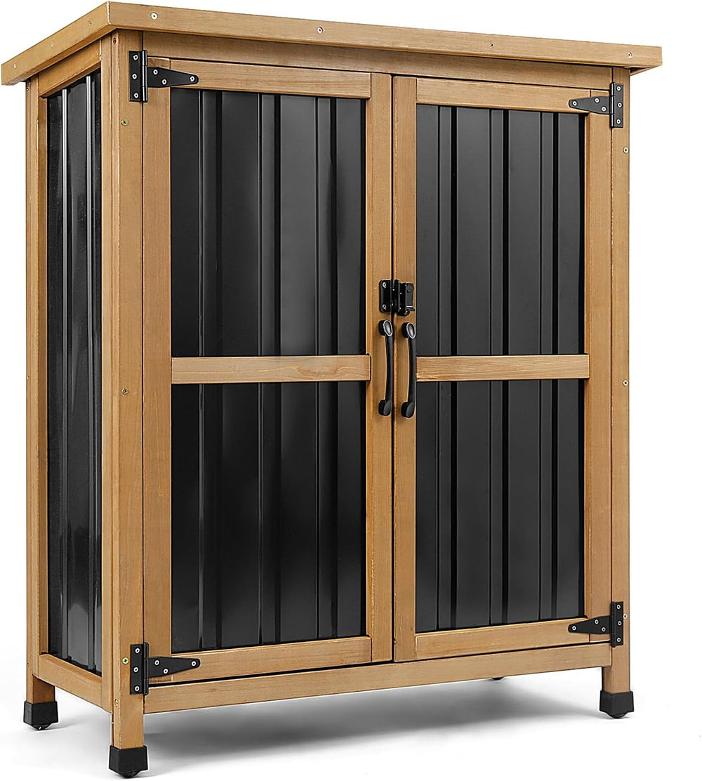 PetsCosset Small Outdoor Storage Cabinet Weatherproof with Lockable Doors