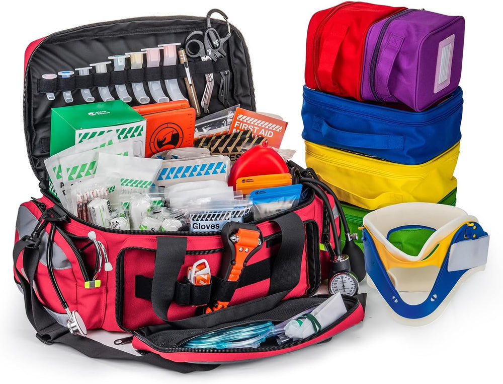 RHINO RESCUE First Responder Large EMT Bag Fully Stocked with Medications