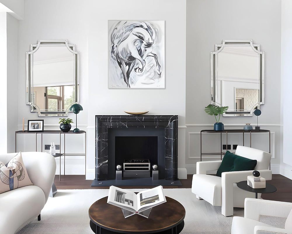 Chende 36" x 24" Rectangular Modern Decorative Wall Mirror with Bev...