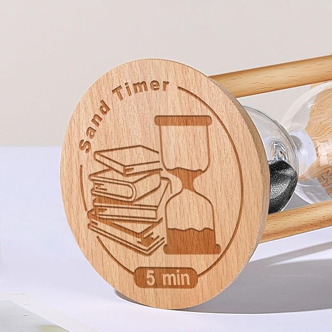 5 Minute Hourglass, 5 Min Wooden Sand Timer, Wood Sand Watch, Five Minute Mini - Image 3