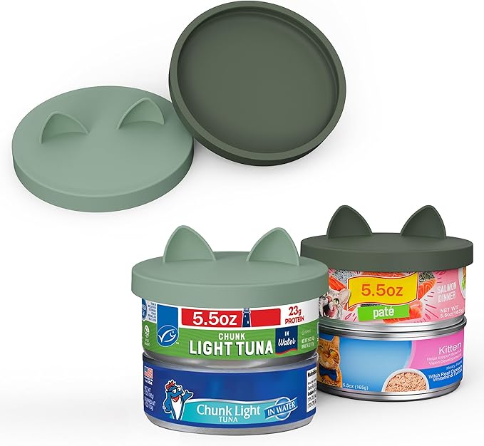 OHMO 2 Pack Pet Food Can Lids, Silicone Pet Food Can Lids Covers by OHMO