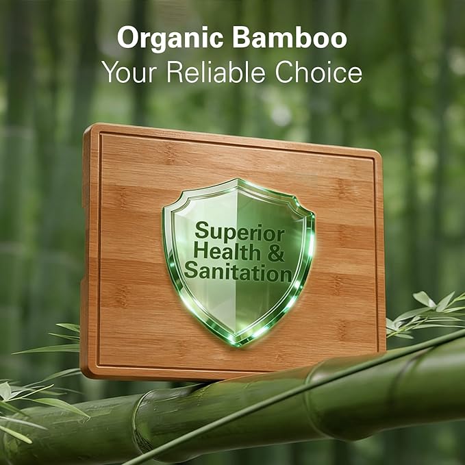 Zarler Bamboo Cutting Boards for Kitchen, 15.5x10.5 Wood Cutting Board - Image 7