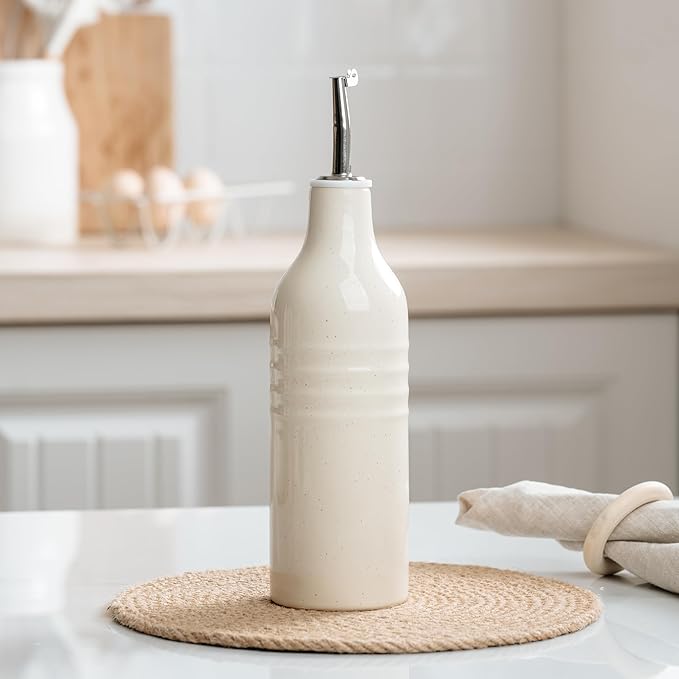 famiware Jupiter 16oz Ceramic Olive Oil Dispenser Bottle, 1 Piece Oil Dispenser by Famiware