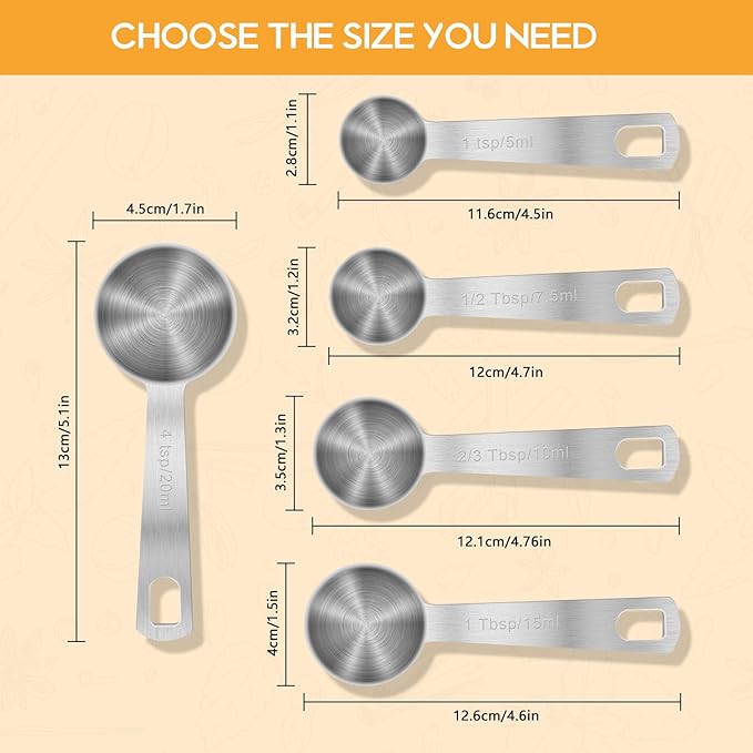 3 Teaspoon Stainless Steel Single Measuring Spoon - Image 5