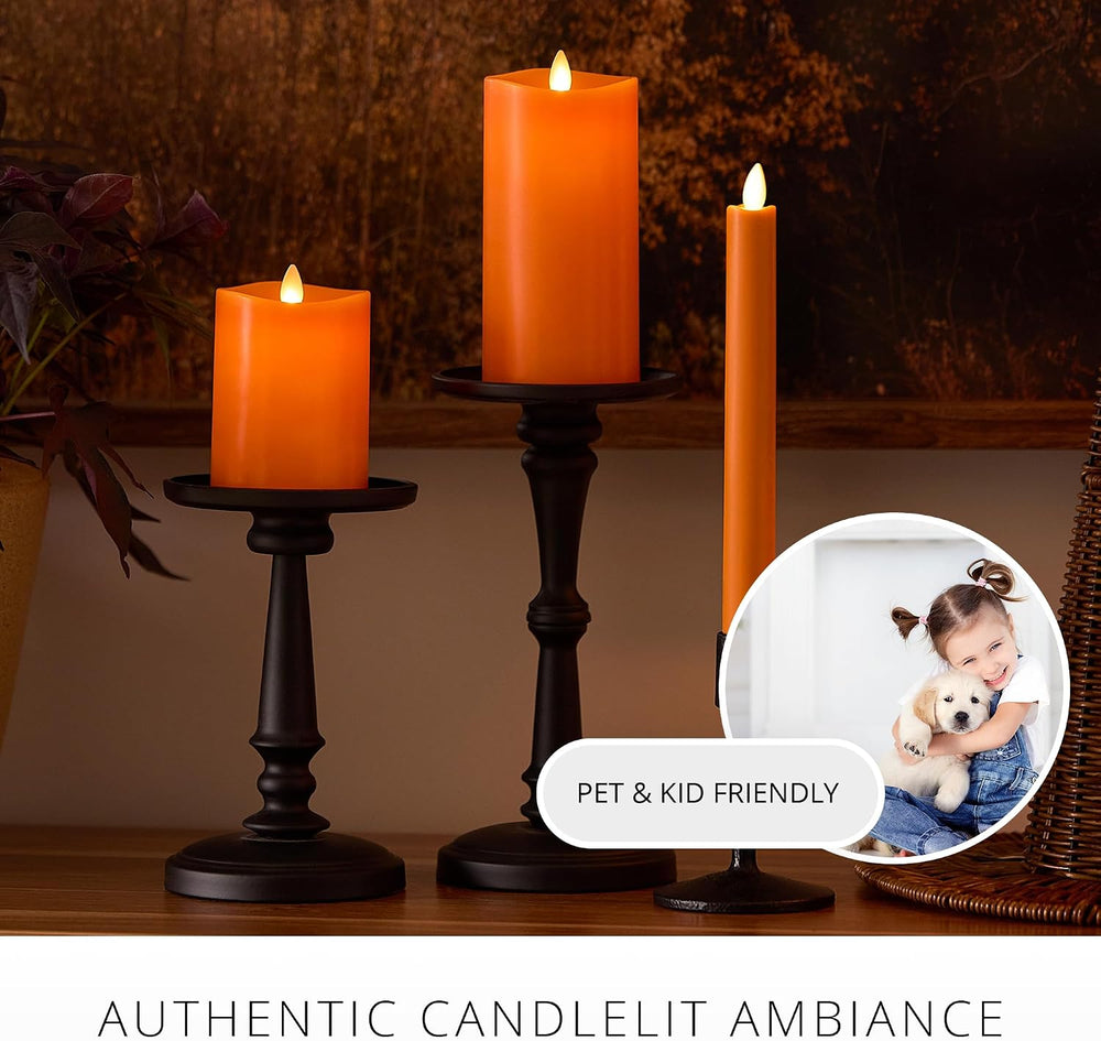 Luminara Taper, 1" x 9.5" AA Battery Wax Flameless Candle w/Timer, ...