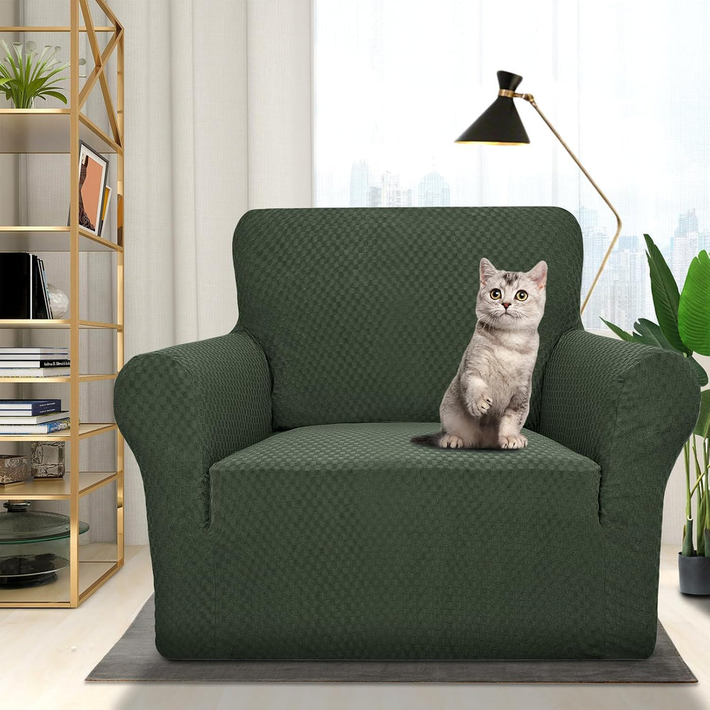 1 Piece Jacquard Chair Slipcovers for Living Room High Stretch Chair Covers w...