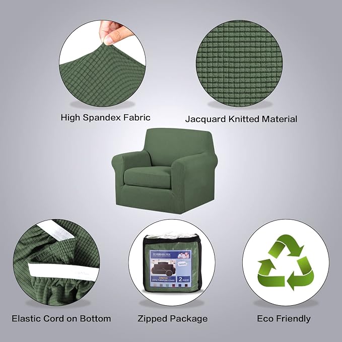 H.VERSAILTEX 2-Pieces Armchair Cover Chair Slipcovers - Image 4