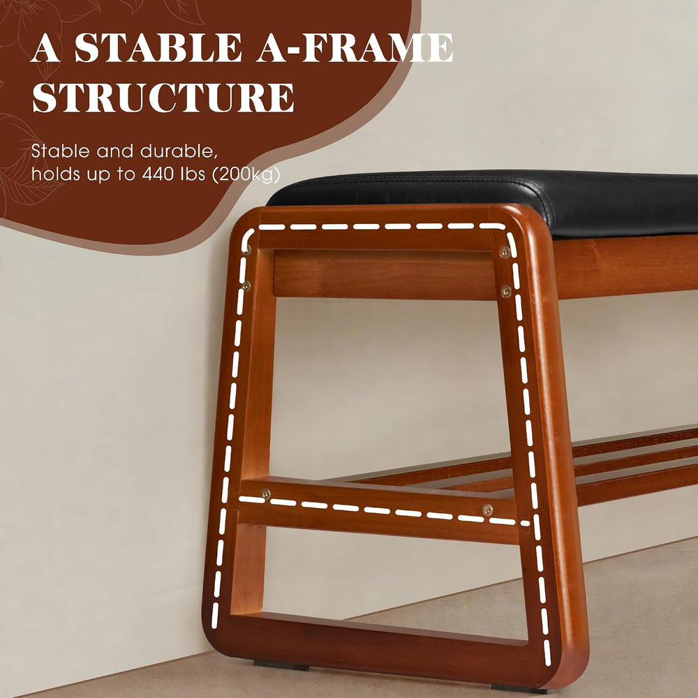 HABUTWAY Solid Wood Shoe Rack with Flip-Top Storage, Entryway Shoe Bench with...